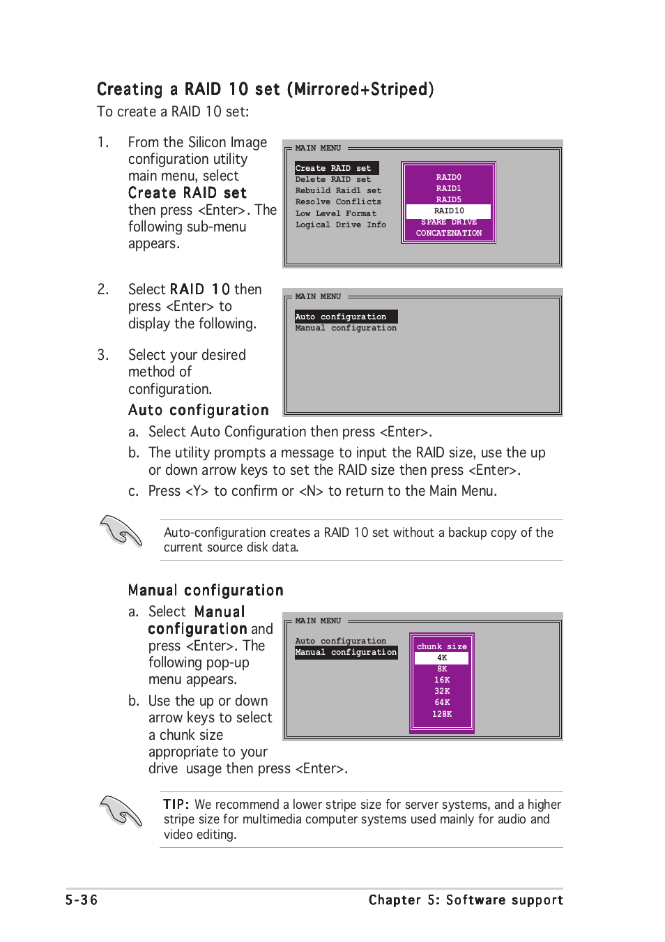 Creating a raid 10 set (mirrored+striped) | Asus DELUXE P5LD2 User Manual | Page 146 / 156