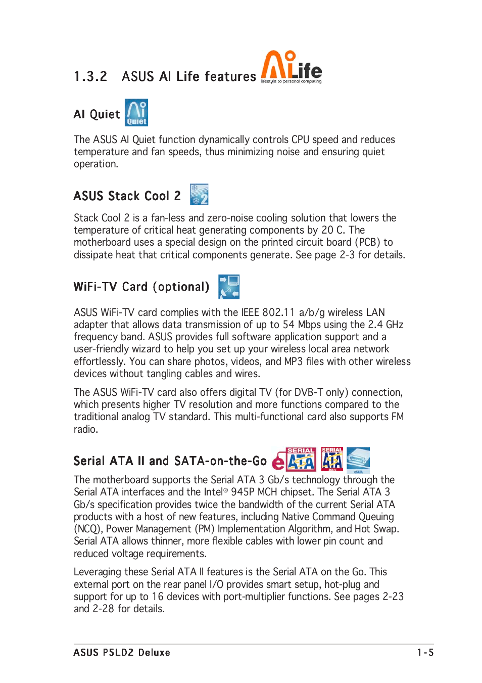 Asus DELUXE P5LD2 User Manual | Page 19 / 156