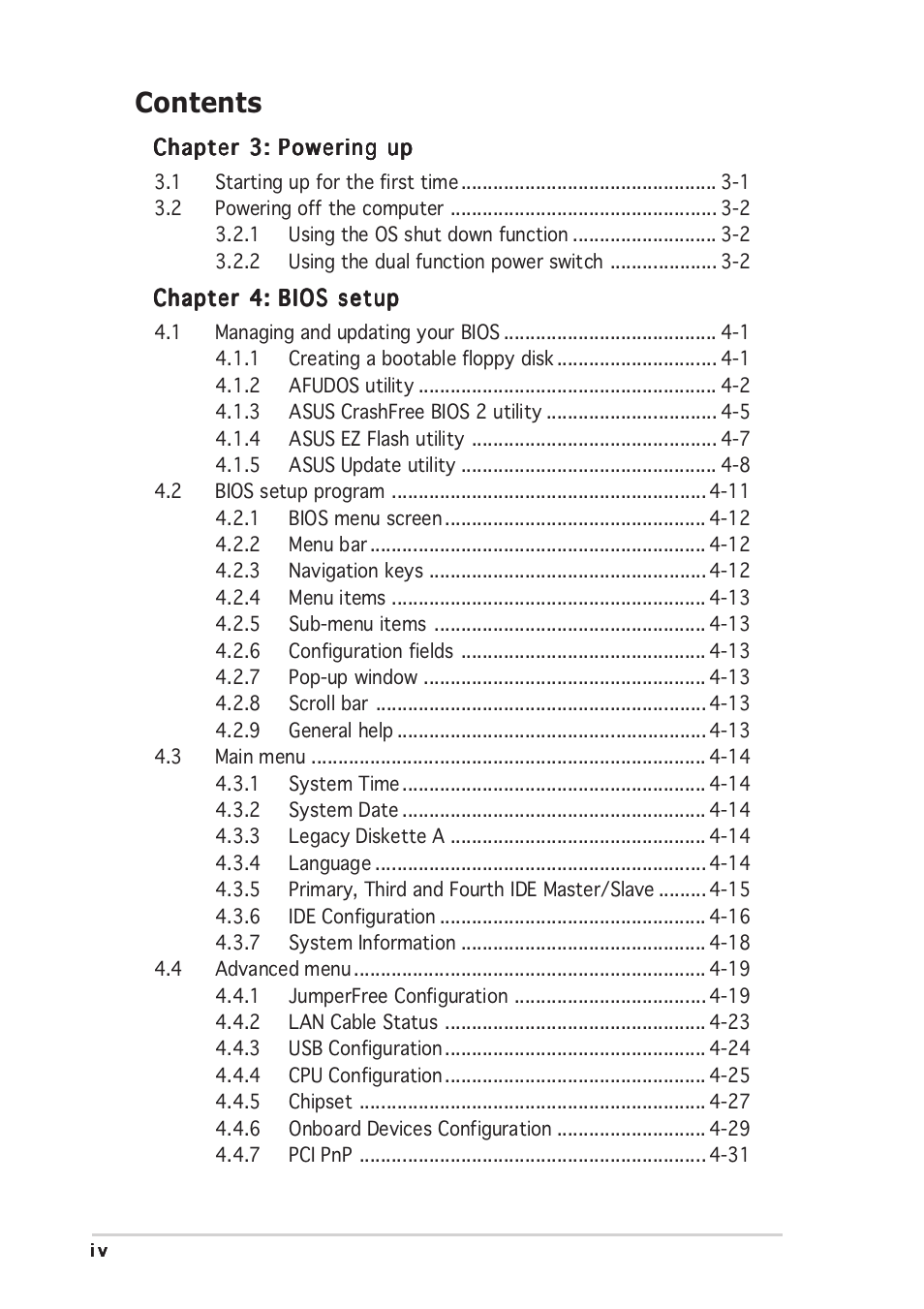 Asus DELUXE P5LD2 User Manual | Page 4 / 156