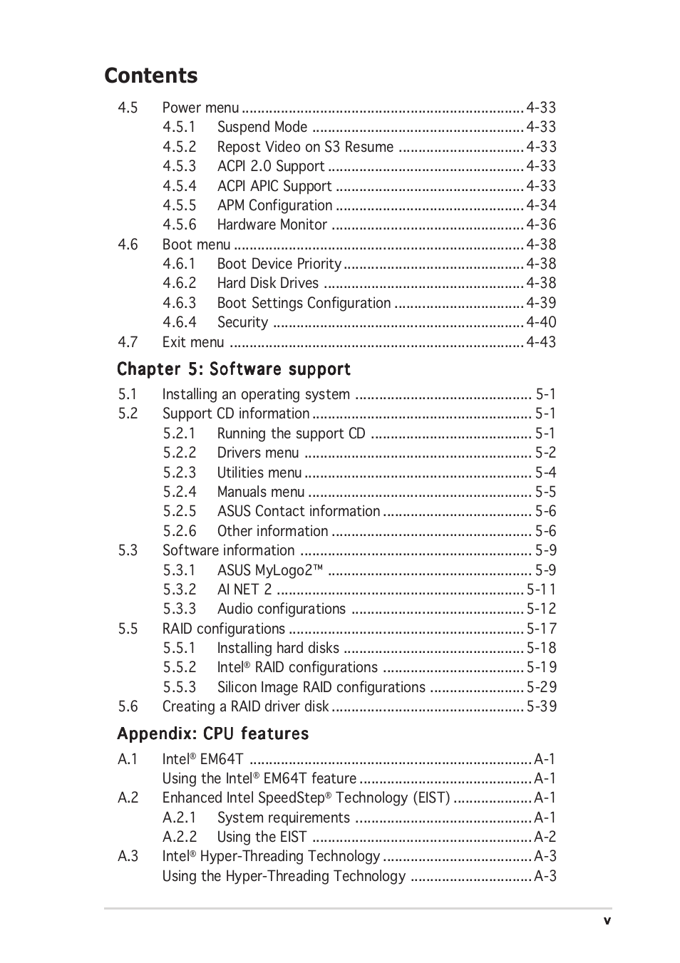 Asus DELUXE P5LD2 User Manual | Page 5 / 156