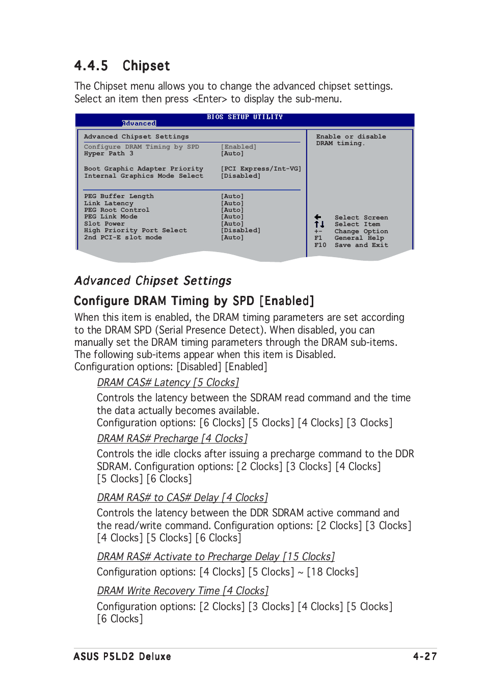 5 chipset chipset chipset chipset chipset, Advanced chipset settings | Asus DELUXE P5LD2 User Manual | Page 91 / 156