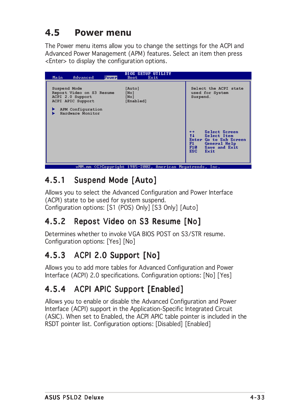 5 power menu | Asus DELUXE P5LD2 User Manual | Page 97 / 156