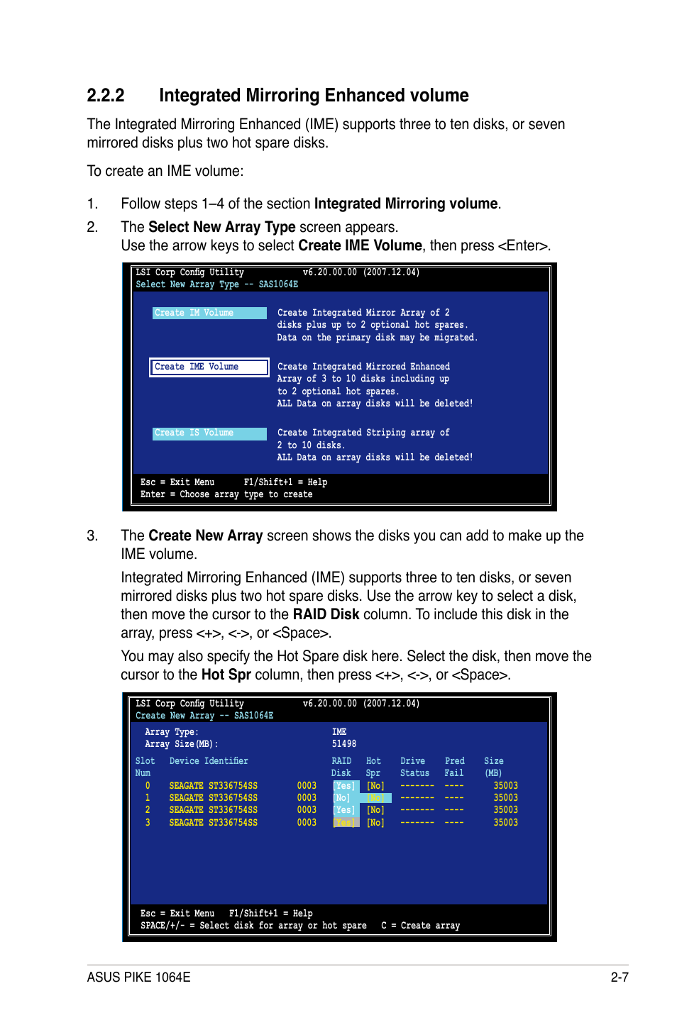 2 integrated mirroring enhanced volume, Integrated mirroring enhanced volume -7 | Asus LSISAS1064E User Manual | Page 17 / 42