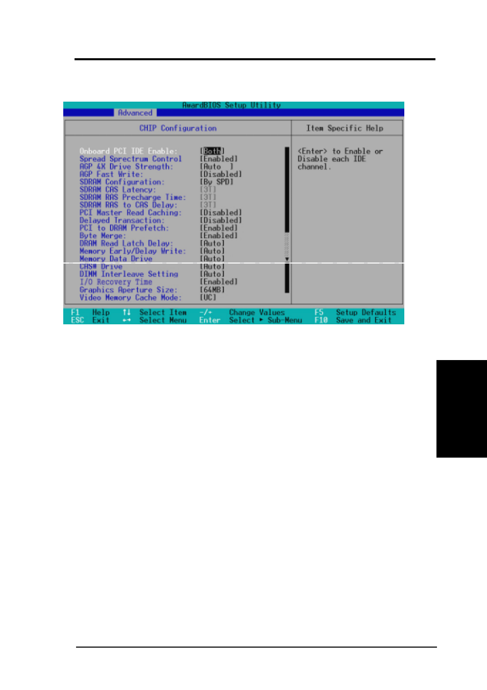 Bios setup, 1 chip configuration | Asus A7V User Manual | Page 61 / 100