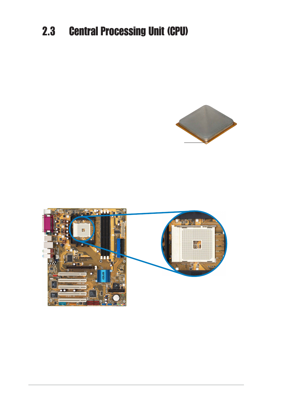 3 central processing unit (cpu), 1 overview, 2 installing the cpu | Asus MOTHERBOARD K8N-E User Manual | Page 28 / 128