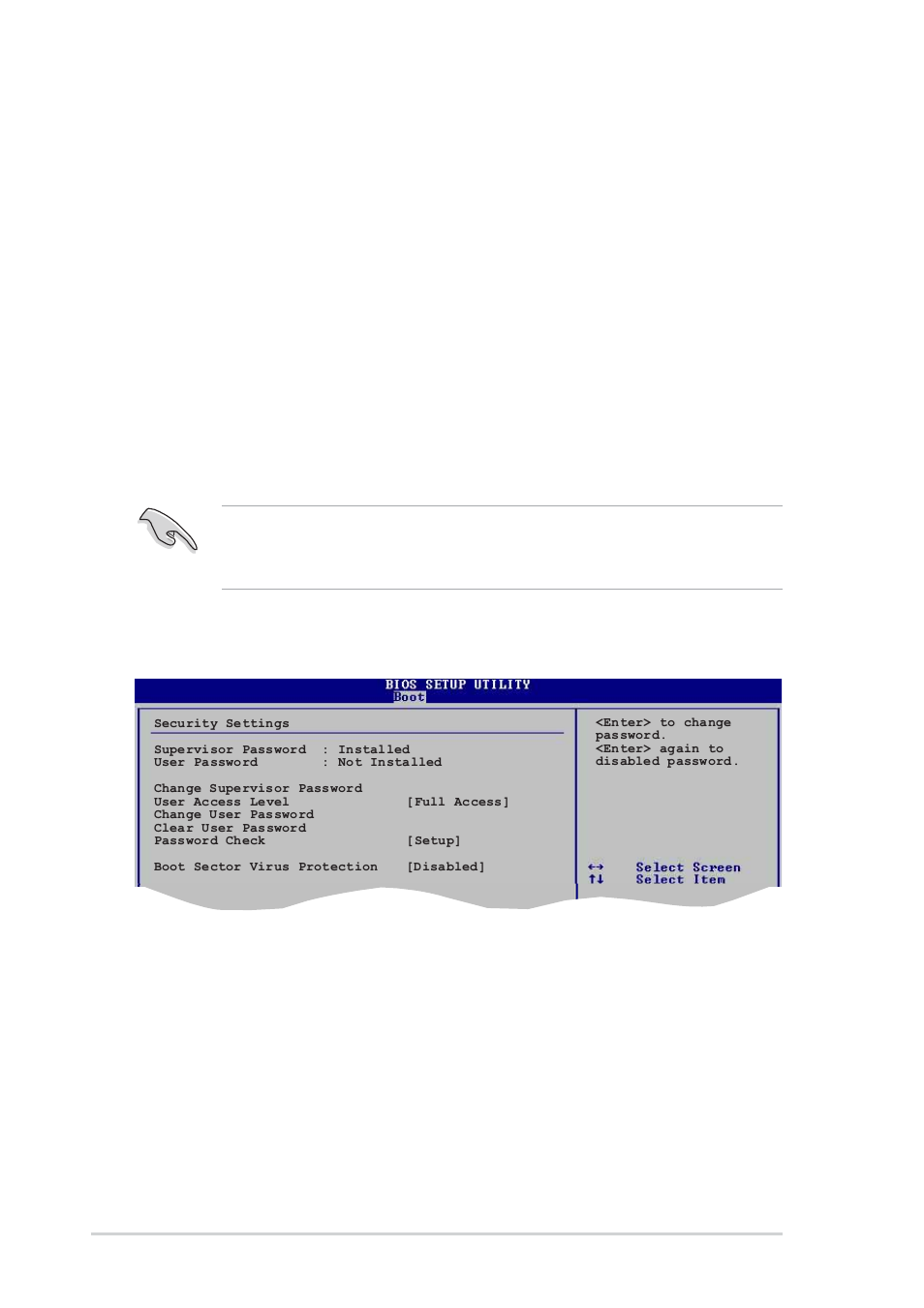 User access level (full access | Asus MOTHERBOARD K8N-E User Manual | Page 98 / 128