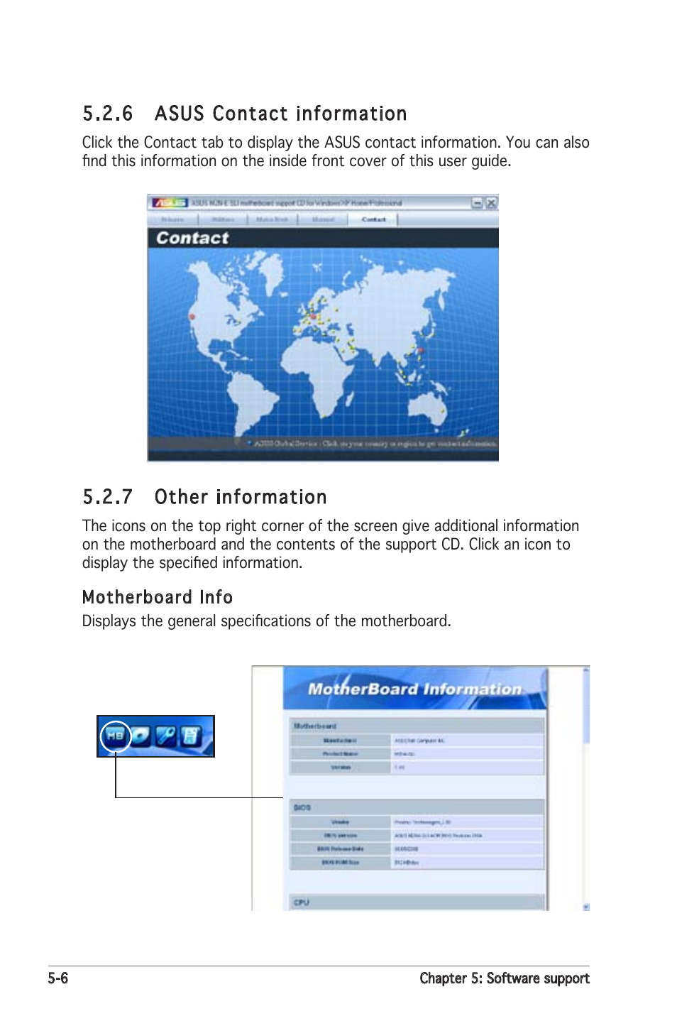 6 asus contact information, 7 other information | Asus M2N-E SLI User Manual | Page 112 / 140