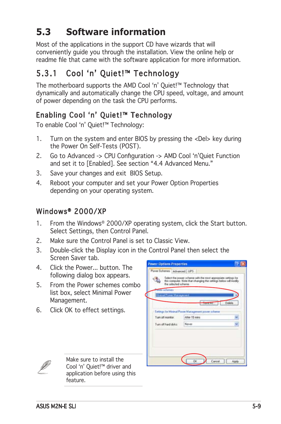 3 software information, 1 cool ‘n’ quiet!™ technology | Asus M2N-E SLI User Manual | Page 115 / 140