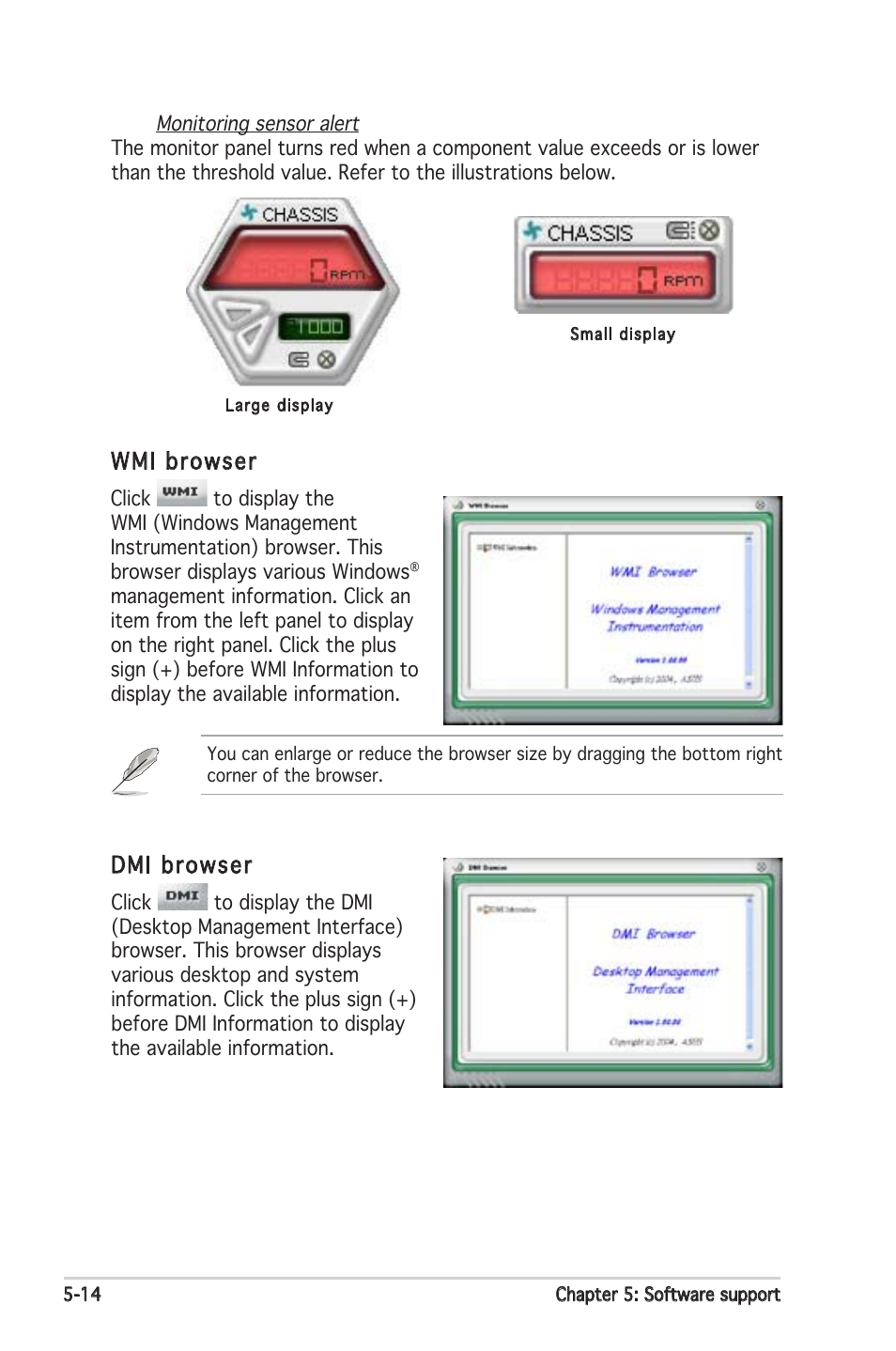 Wmi browser, Dmi browser | Asus M2N-E SLI User Manual | Page 120 / 140