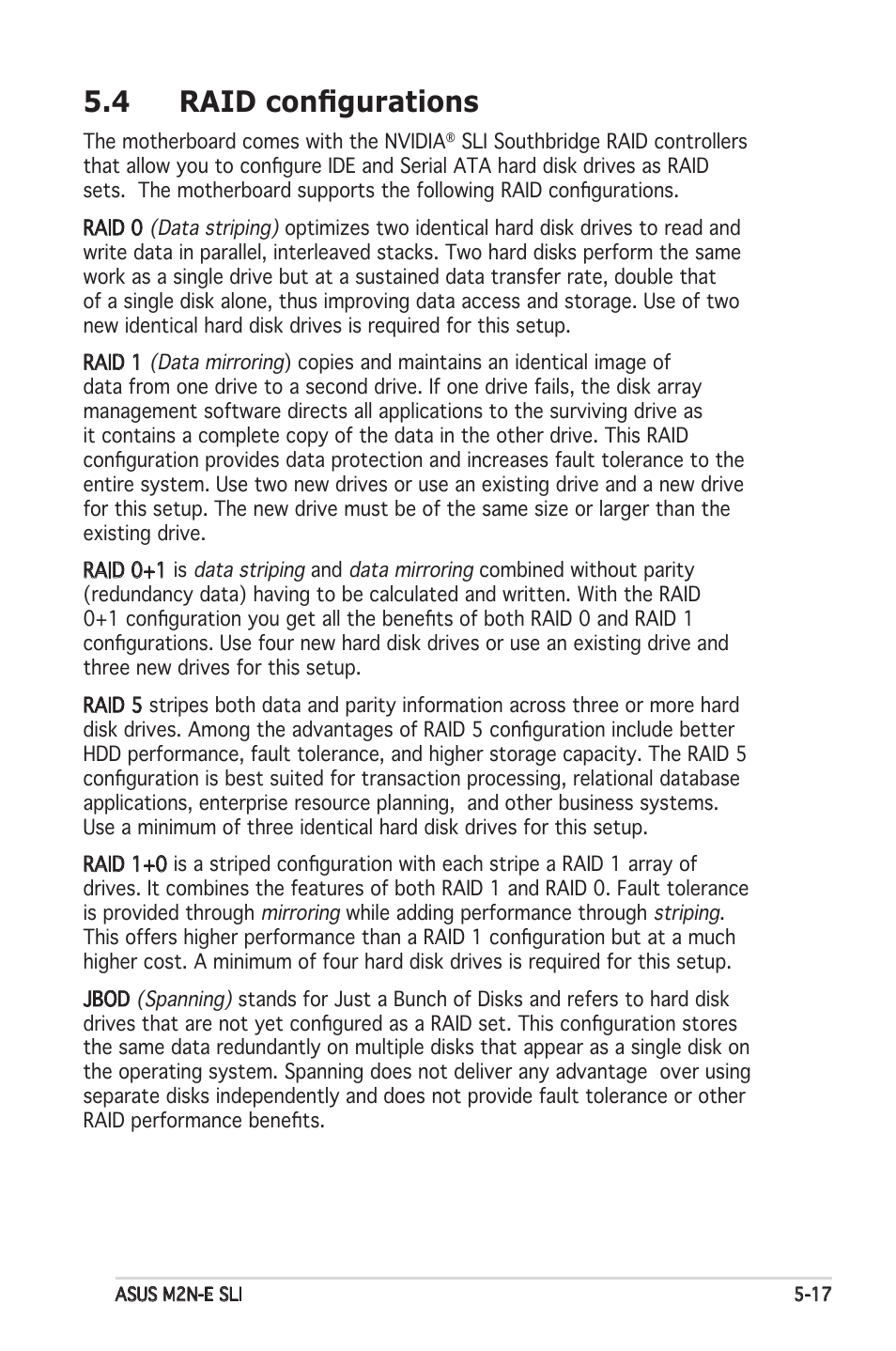 4 raid configurations | Asus M2N-E SLI User Manual | Page 123 / 140