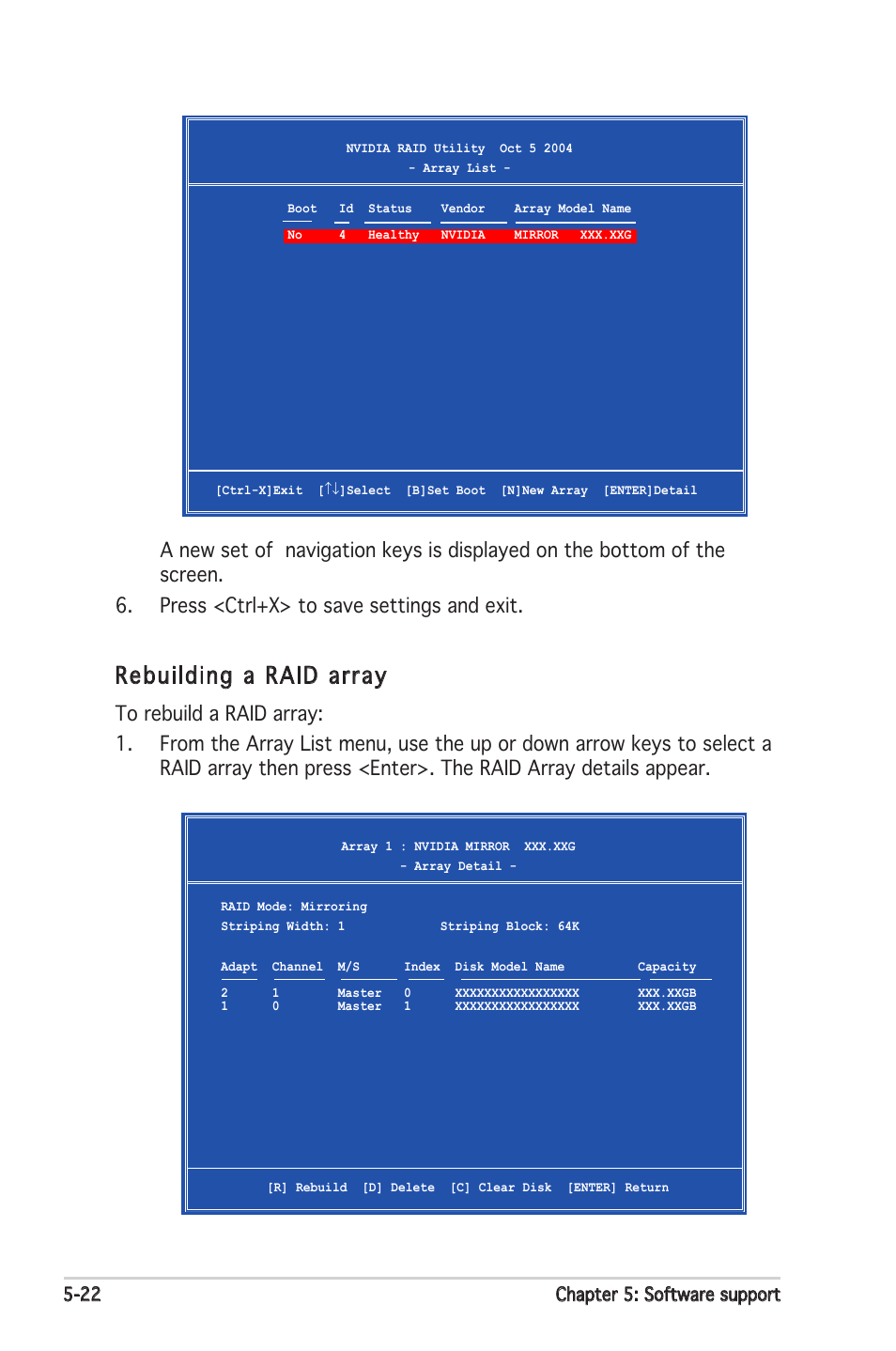 Rebuilding a raid array | Asus M2N-E SLI User Manual | Page 128 / 140