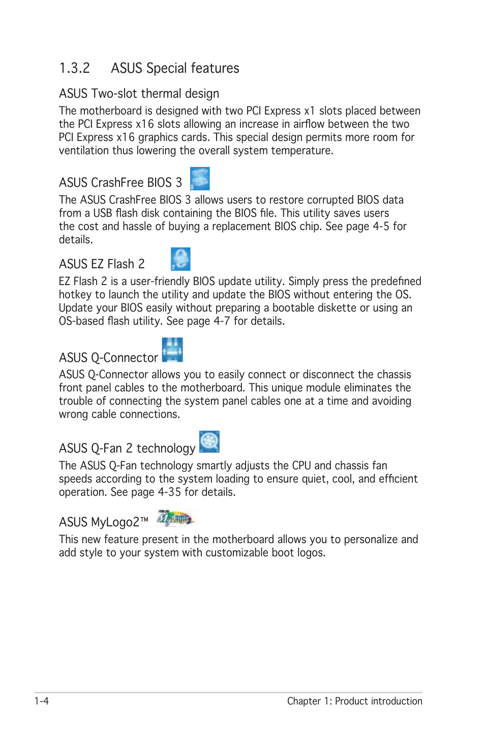 2 asus special features | Asus M2N-E SLI User Manual | Page 18 / 140