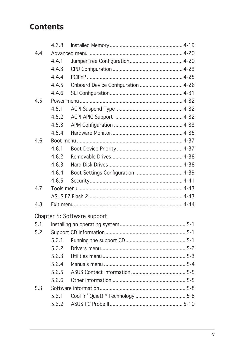 Asus M2N-E SLI User Manual | Page 5 / 140