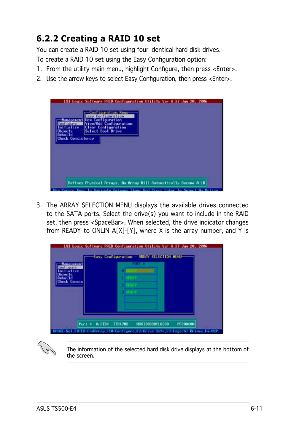 2 creating a raid 10 set | Asus Pedestal/5U Rackmount Server TS500-E4 Server User Manual | Page 147 / 202