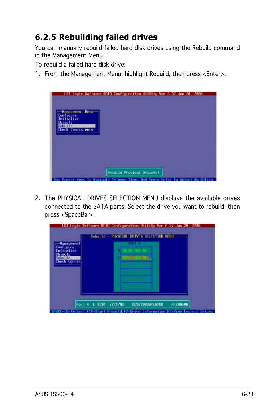 5 rebuilding failed drives | Asus Pedestal/5U Rackmount Server TS500-E4 Server User Manual | Page 159 / 202