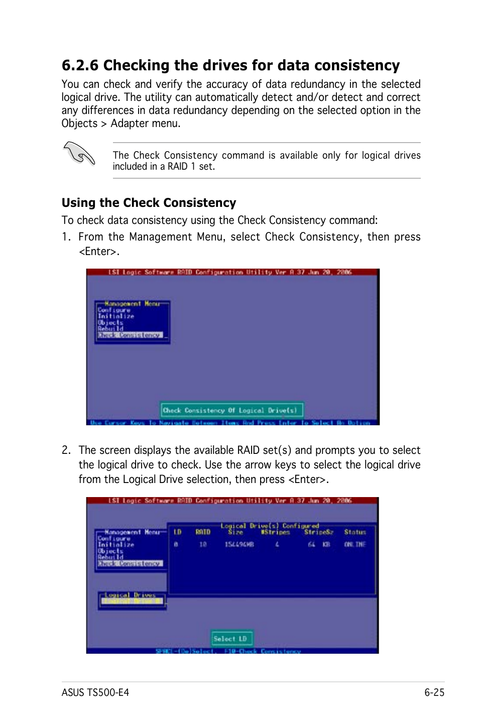 6 checking the drives for data consistency | Asus Pedestal/5U Rackmount Server TS500-E4 Server User Manual | Page 161 / 202