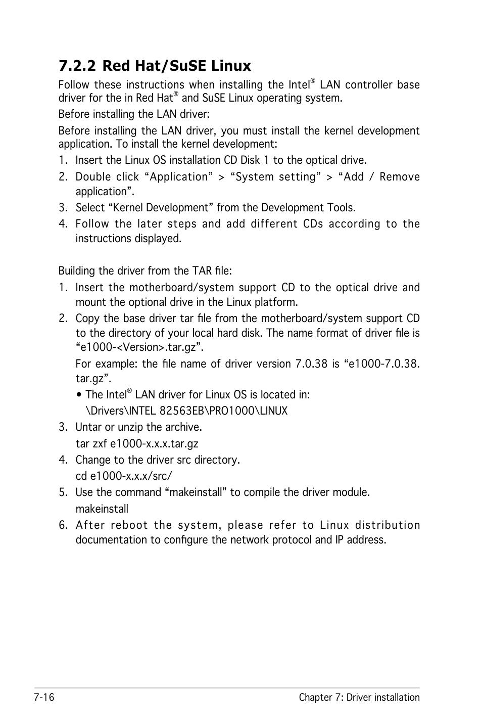 2 red hat/suse linux | Asus Pedestal/5U Rackmount Server TS500-E4 Server User Manual | Page 192 / 202