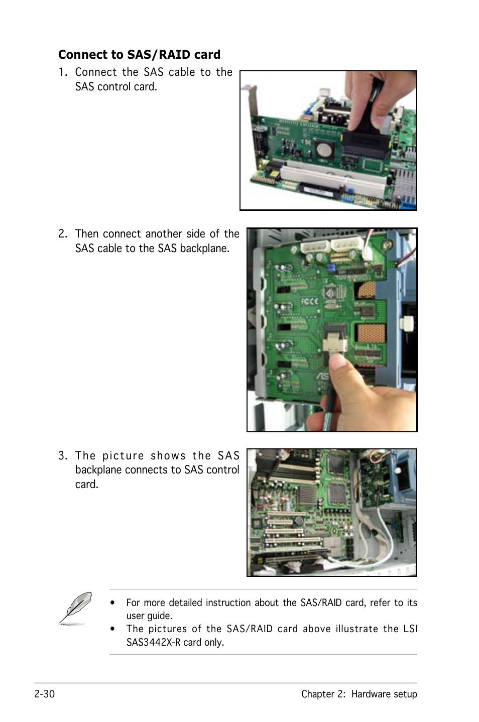 Connect to sas/raid card | Asus Pedestal/5U Rackmount Server TS500-E4 Server User Manual | Page 52 / 202