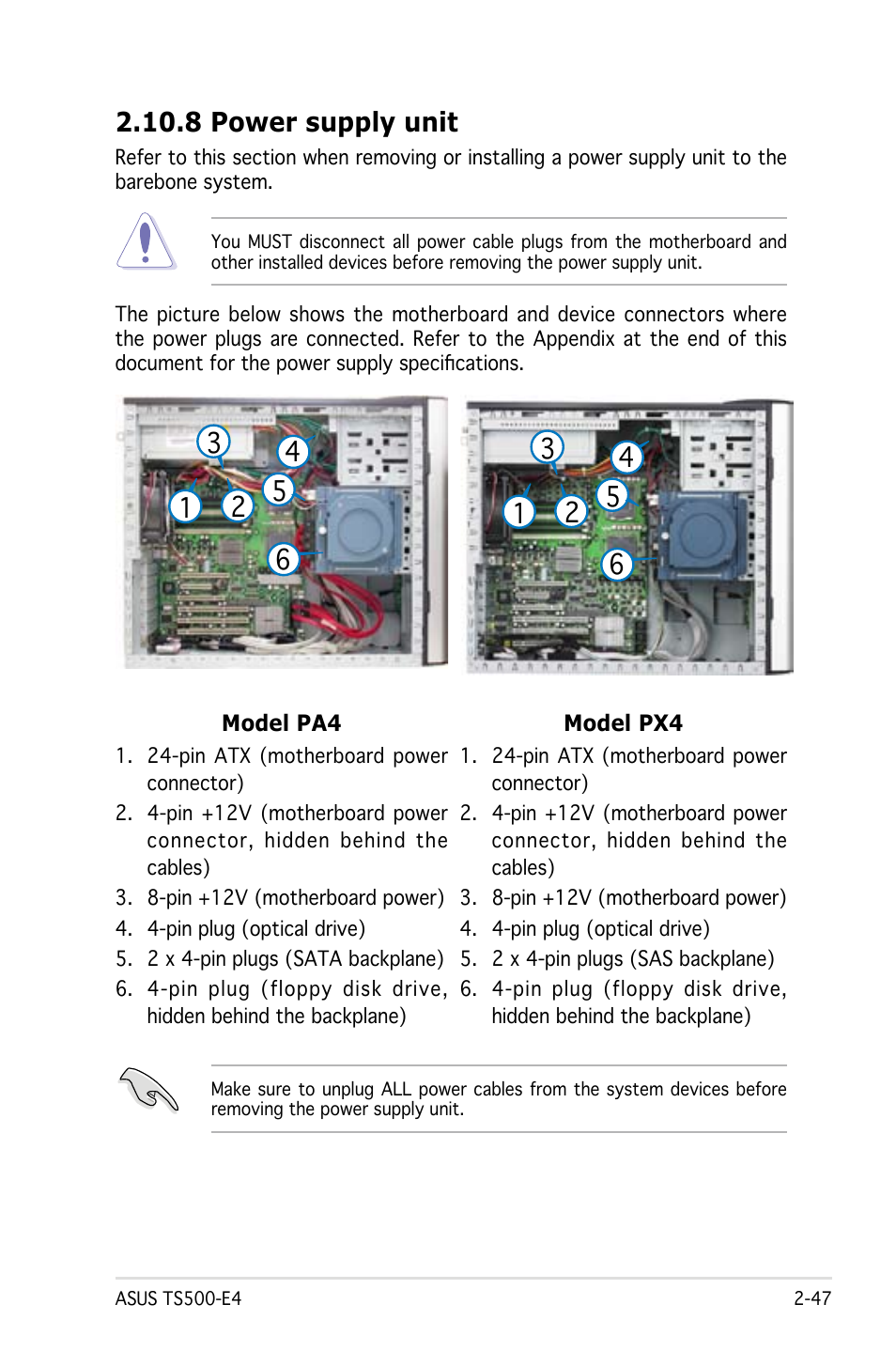 8 power supply unit | Asus Pedestal/5U Rackmount Server TS500-E4 Server User Manual | Page 69 / 202