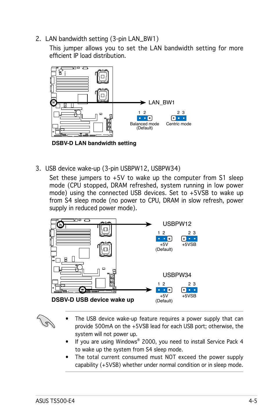 Dsbv-d usb device wake up usbpw12, Usbpw34 | Asus Pedestal/5U Rackmount Server TS500-E4 Server User Manual | Page 81 / 202