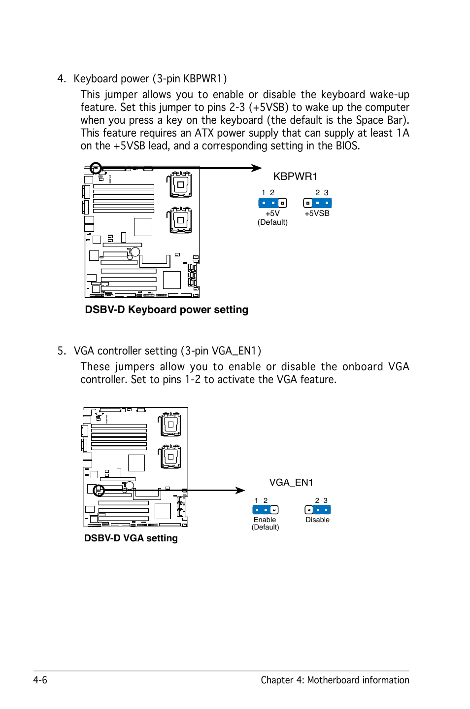 Dsbv-d keyboard power setting kbpwr1 | Asus Pedestal/5U Rackmount Server TS500-E4 Server User Manual | Page 82 / 202