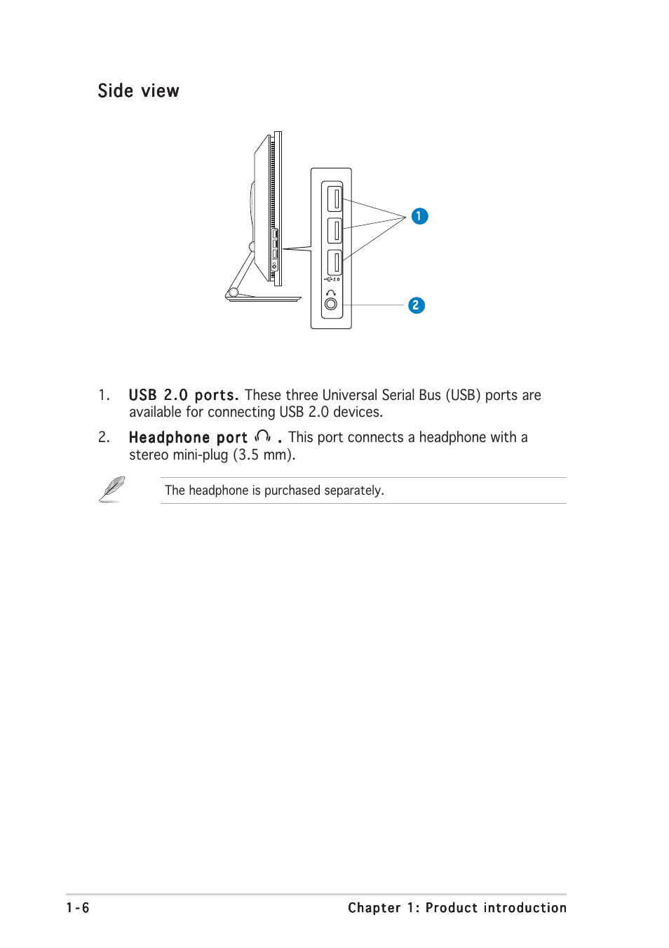 Side view | Asus PW201 User Manual | Page 16 / 44