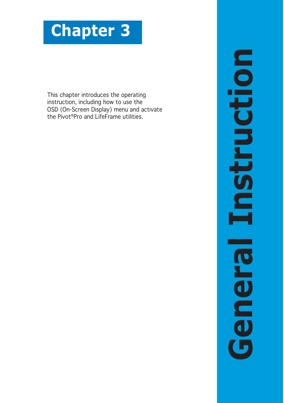 General instruction, Chapter 3 | Asus PW201 User Manual | Page 25 / 44