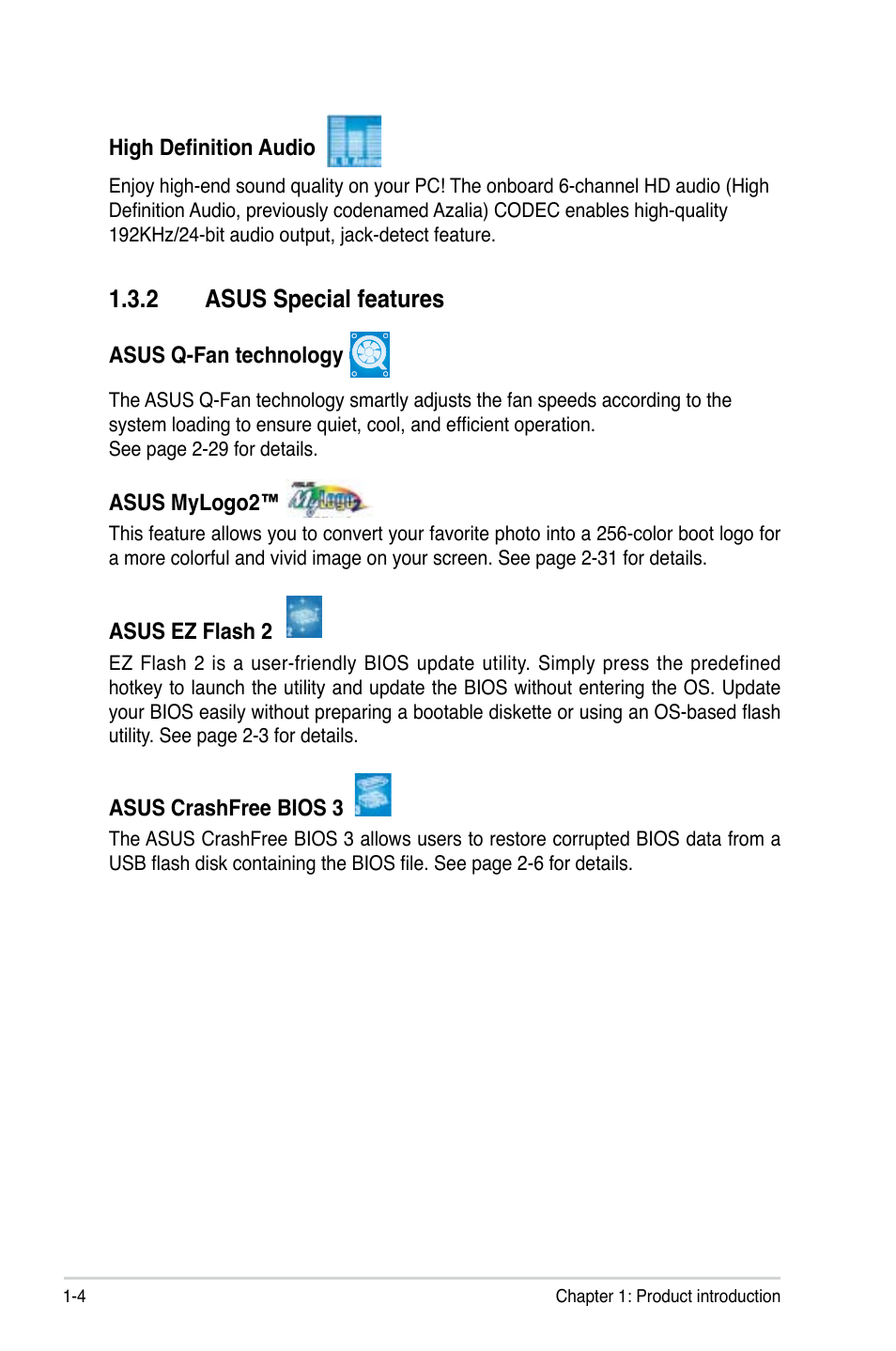 2 asus special features | Asus P5KPL-VM User Manual | Page 16 / 94