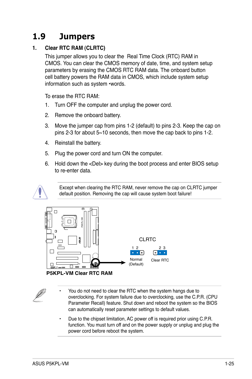 9 jumpers | Asus P5KPL-VM User Manual | Page 37 / 94