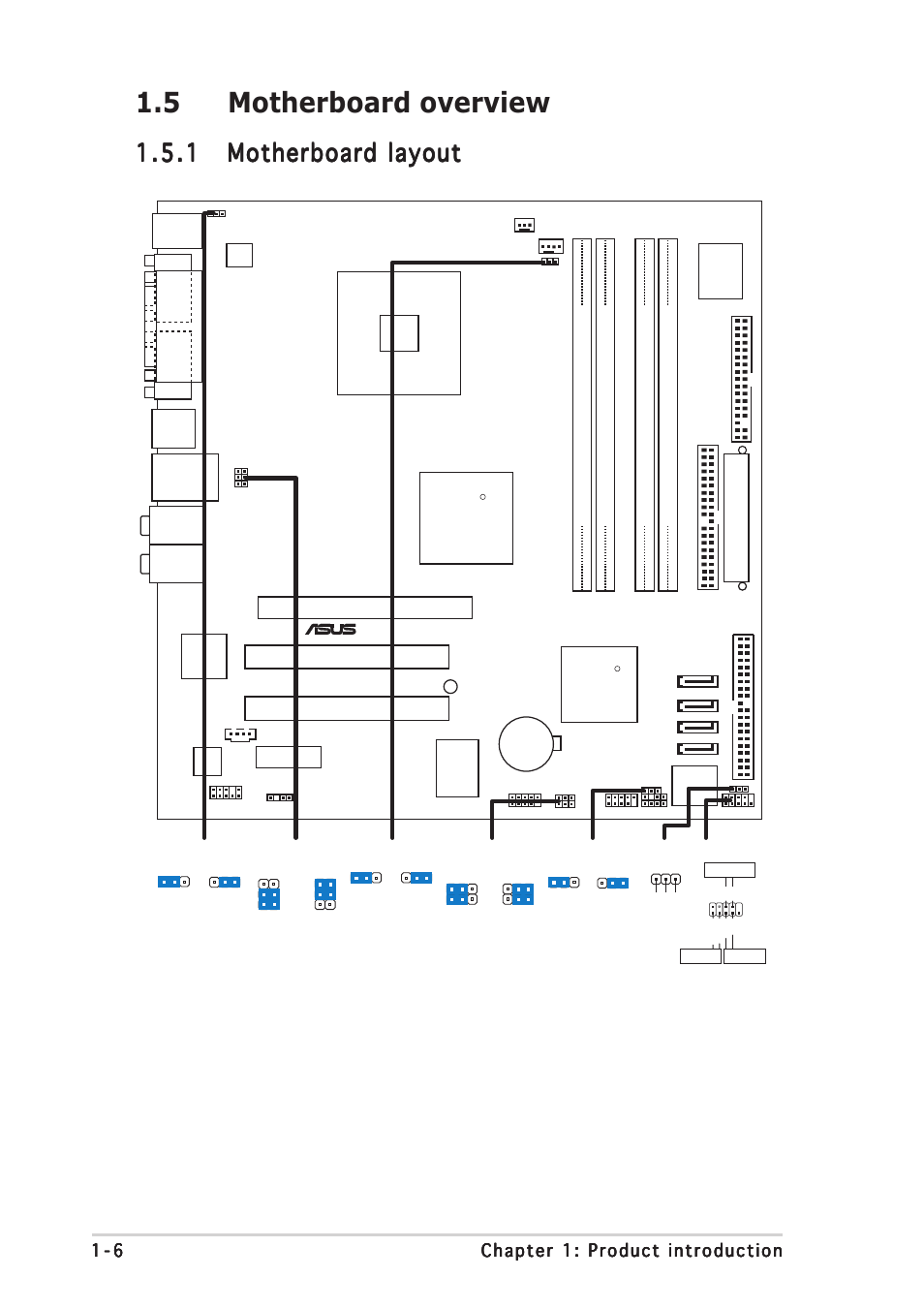 5 motherboard overview, P5gd1-vm, Super i/o | Ite 821 1, Pci2, Pciex16 | Asus P5GD1-VM User Manual | Page 16 / 92