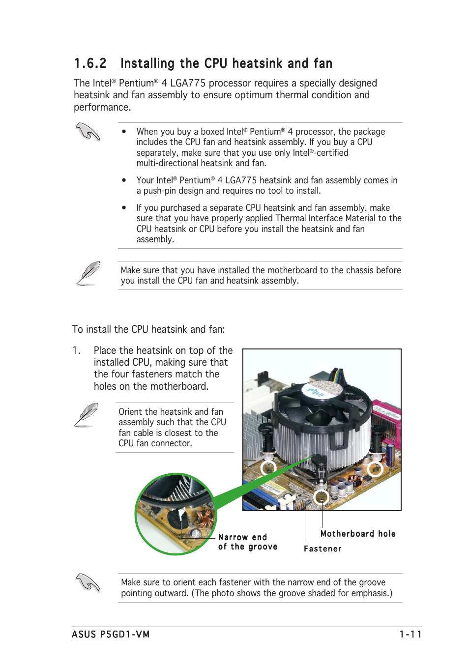 Asus P5GD1-VM User Manual | Page 21 / 92