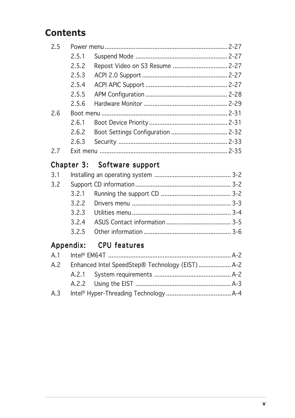 Asus P5GD1-VM User Manual | Page 5 / 92