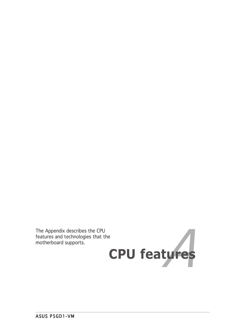 Cpu features | Asus P5GD1-VM User Manual | Page 89 / 92