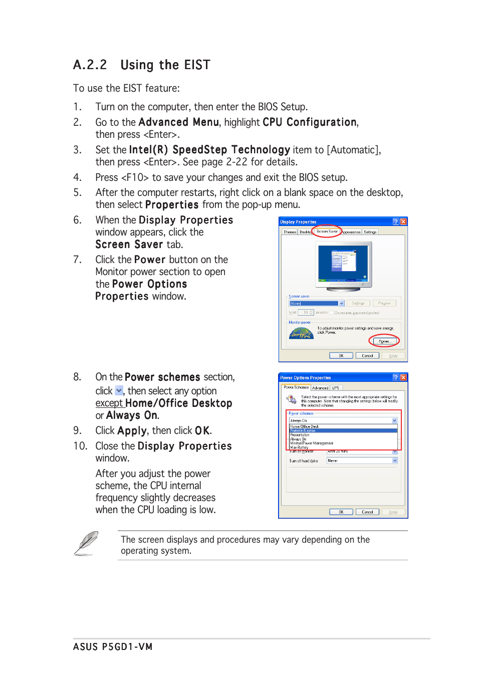 A.2.2 | Asus P5GD1-VM User Manual | Page 91 / 92