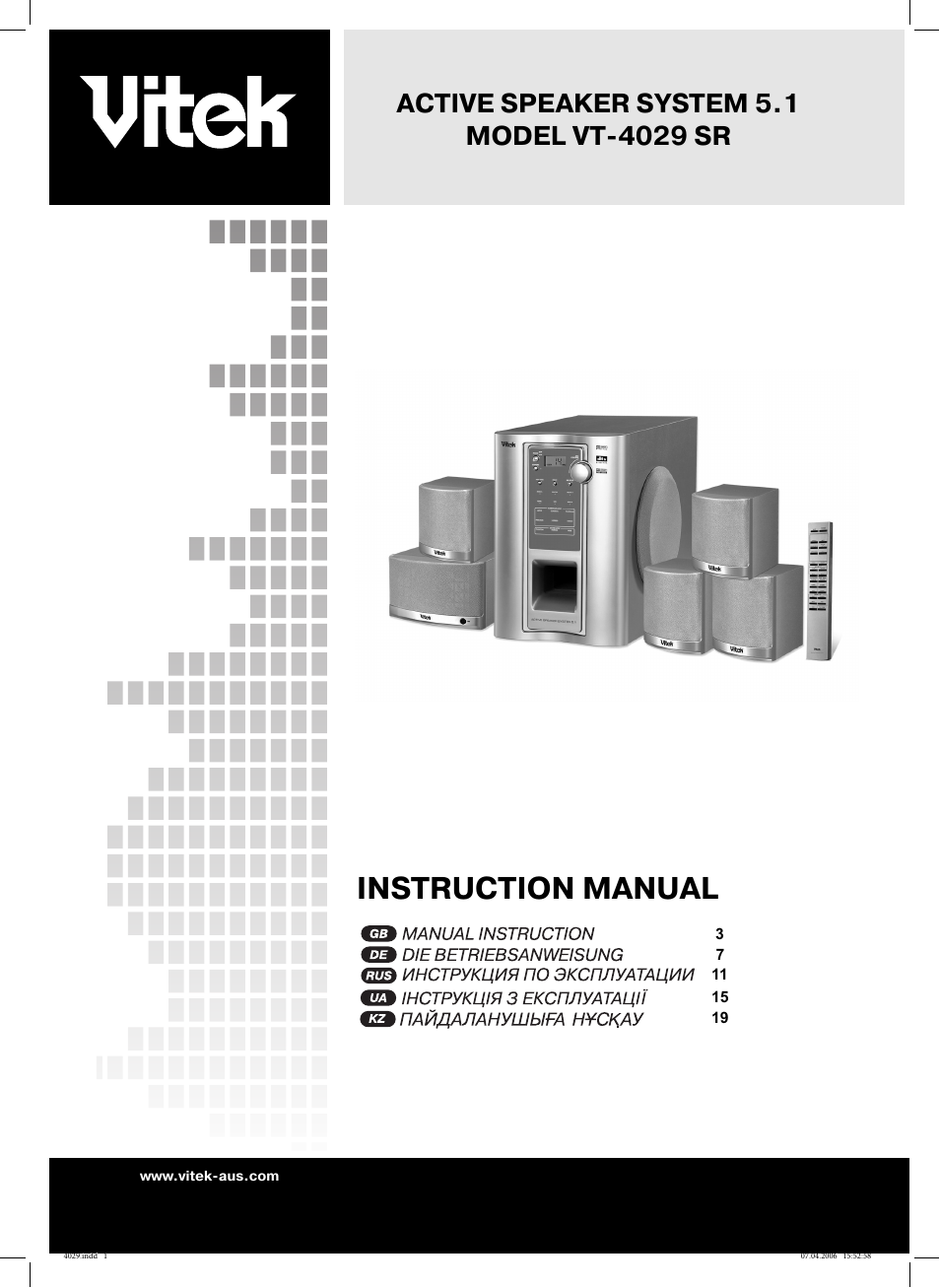 Vitek VT-4029 SR User Manual | 24 pages