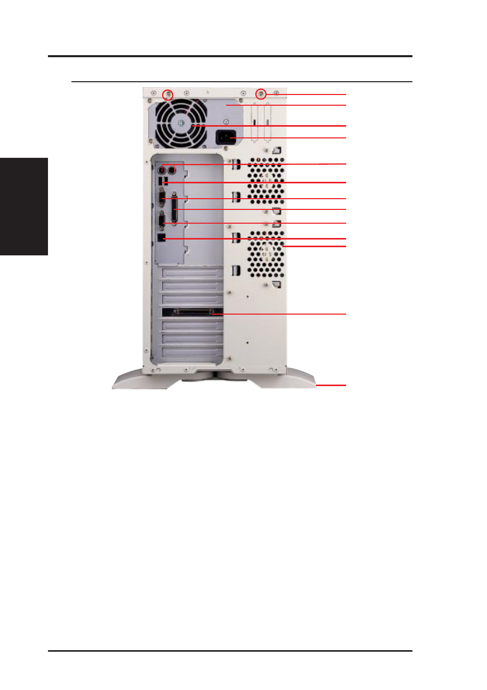 Ii. system components, 2. server back side | Asus AP3000 User Manual | Page 14 / 42