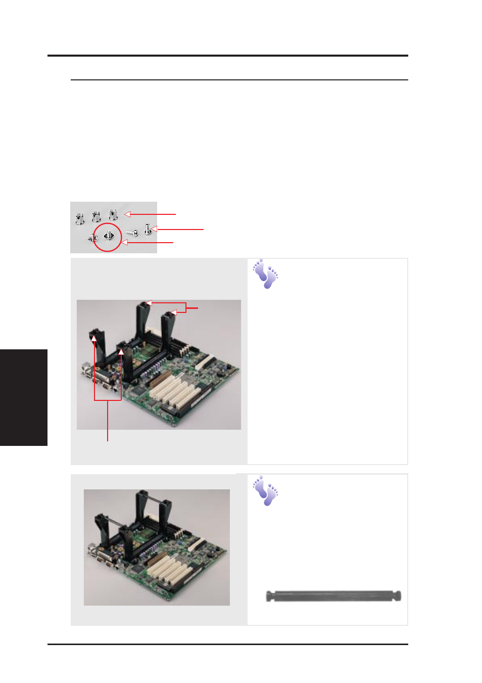 Iv. hardware setup, 4. central processing unit (cpu), Install retention mechanism brace bars | Install retention mechanisms | Asus AP3000 User Manual | Page 22 / 42
