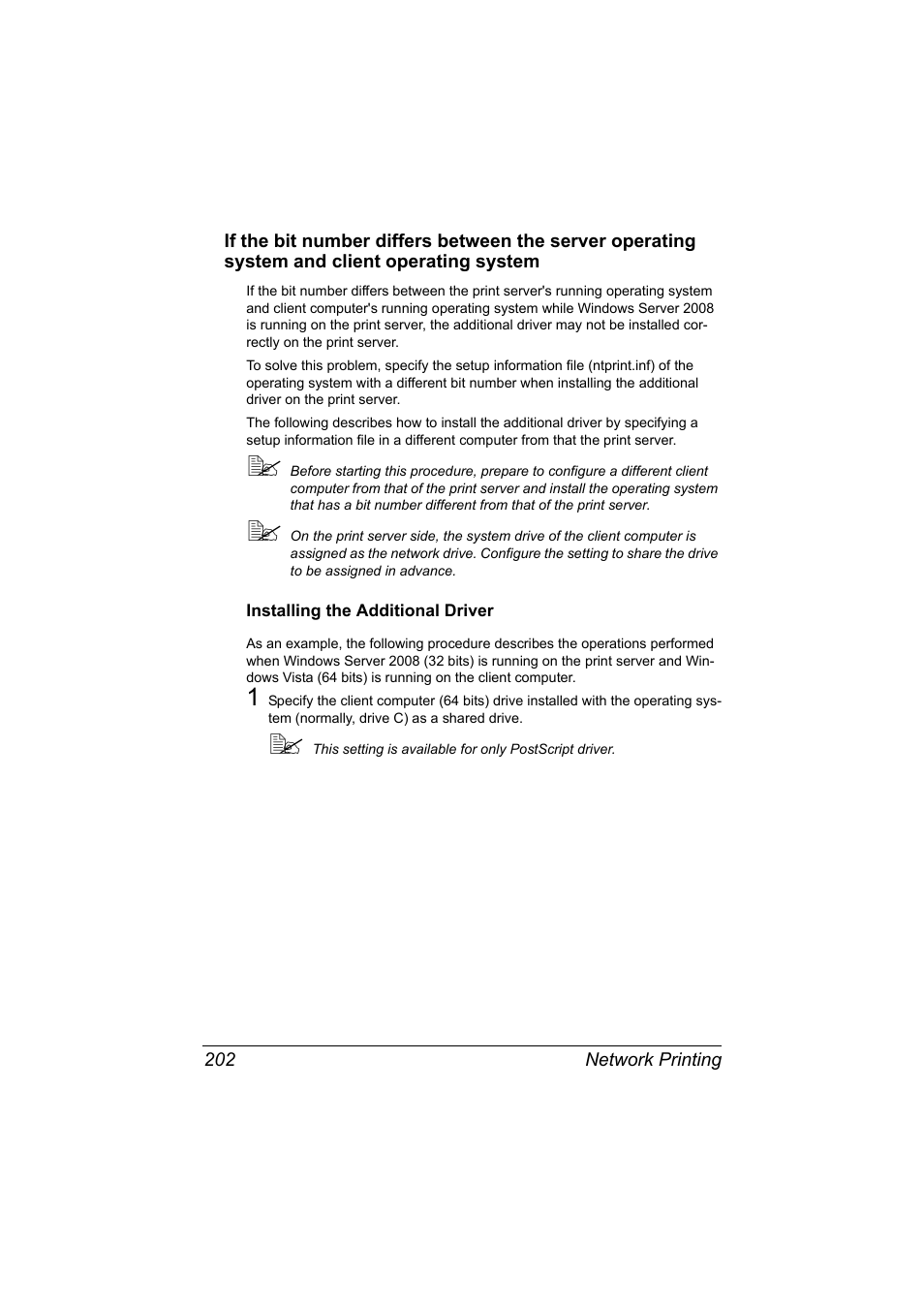 Installing the additional driver, Installing the additional driver 202 | Konica Minolta magicolor 7450II User Manual | Page 222 / 350