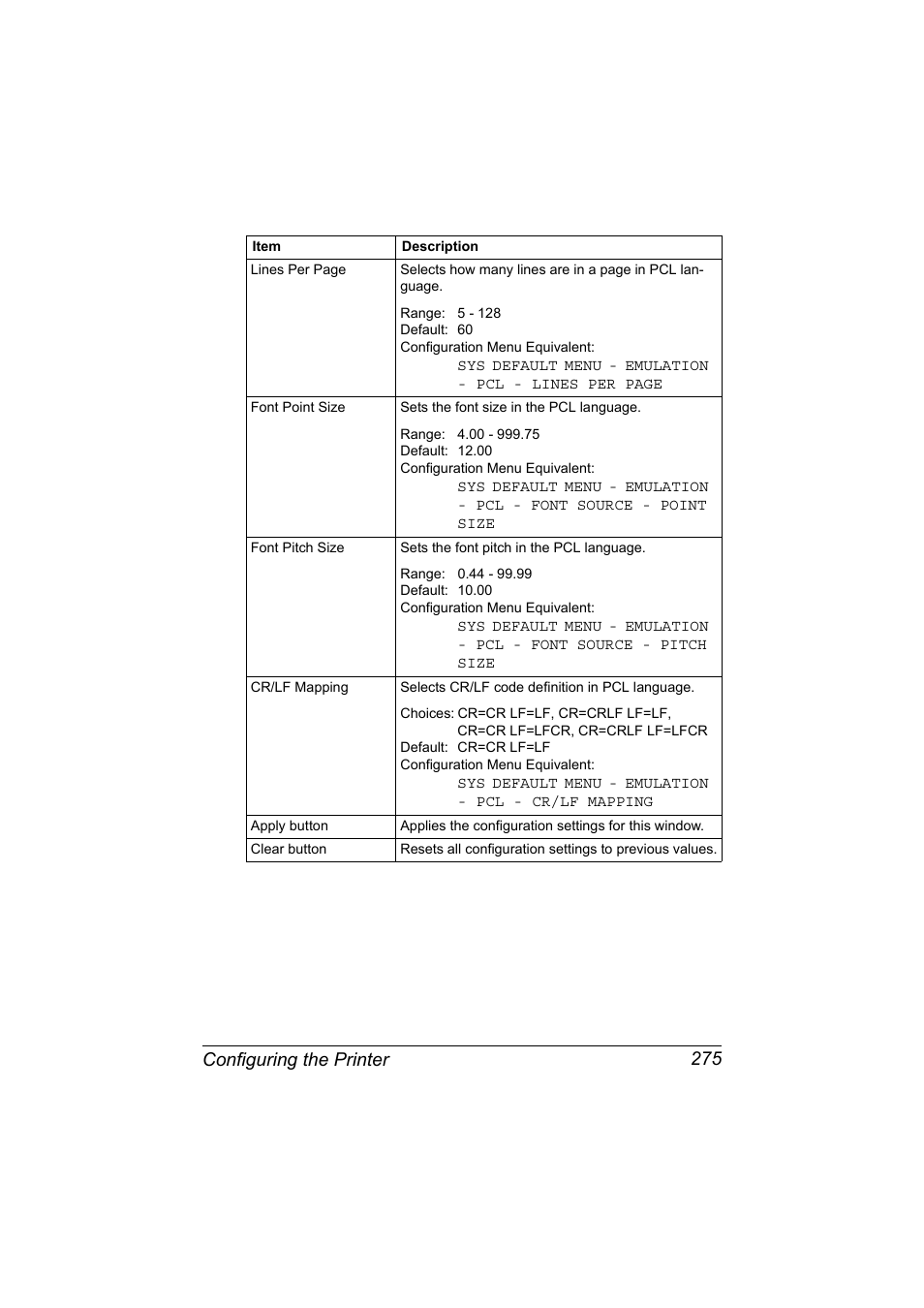 Configuring the printer 275 | Konica Minolta magicolor 7450II User Manual | Page 295 / 350