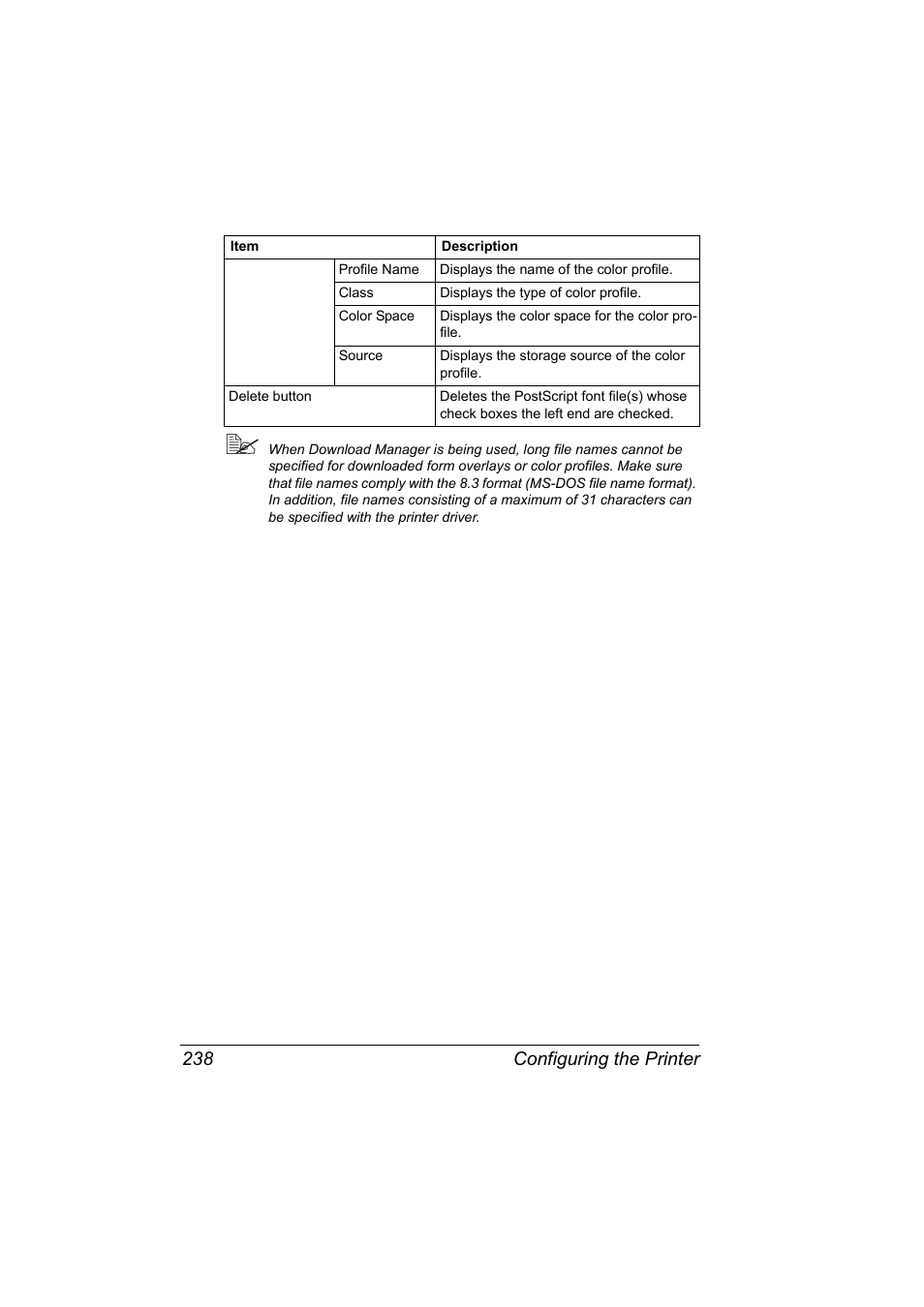 Configuring the printer 238 | Konica Minolta magicolor 5570CK User Manual | Page 256 / 296