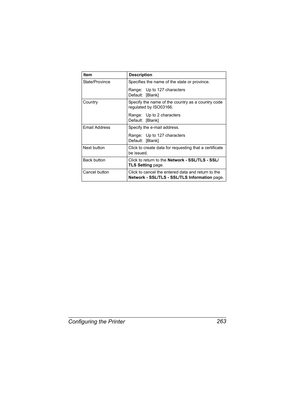 Configuring the printer 263 | Konica Minolta magicolor 5570CK User Manual | Page 281 / 296