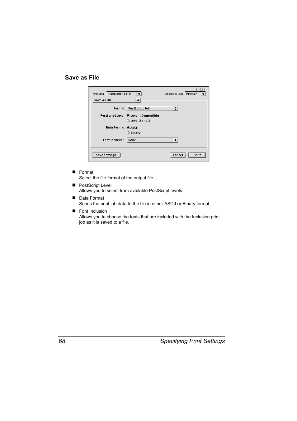 Save as file, Save as file 68 | Konica Minolta magicolor 5570CK User Manual | Page 86 / 296