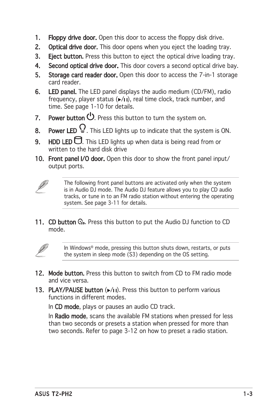 Asus Barebone System T2-PH2 User Manual | Page 13 / 114