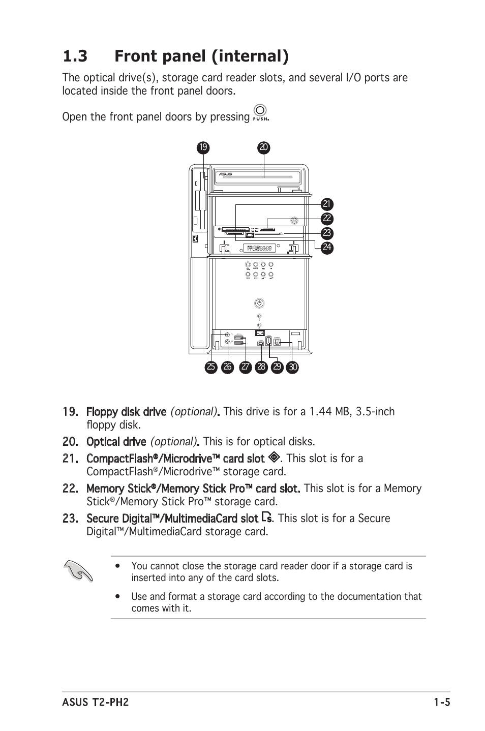 3 front panel (internal) | Asus Barebone System T2-PH2 User Manual | Page 15 / 114