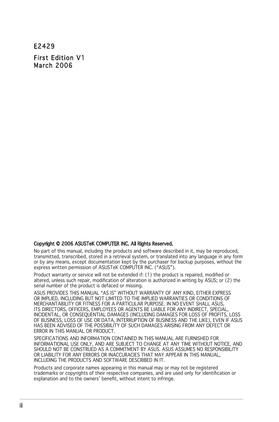 Asus Barebone System T2-PH2 User Manual | Page 2 / 114