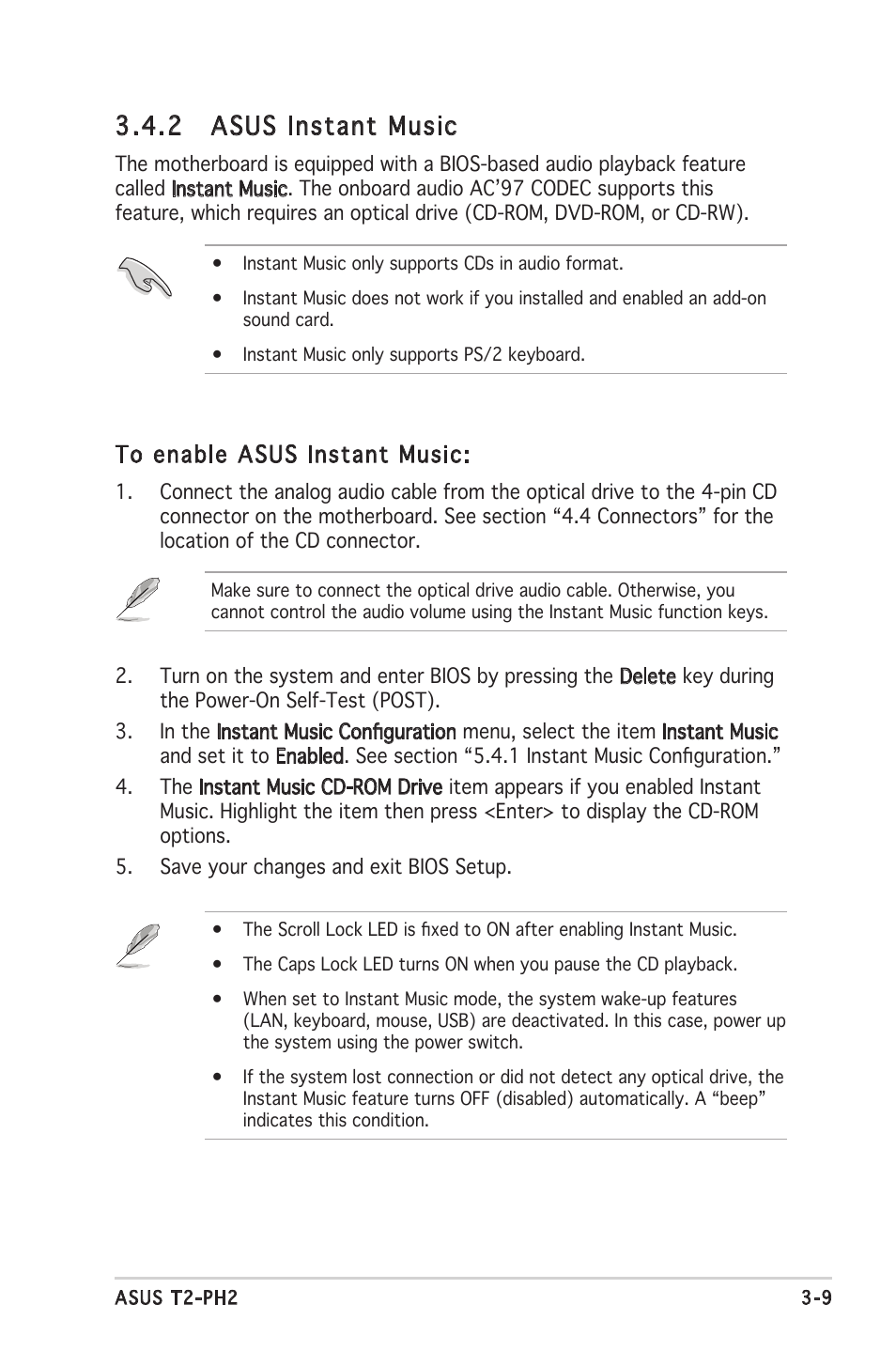 2 asus instant music | Asus Barebone System T2-PH2 User Manual | Page 55 / 114