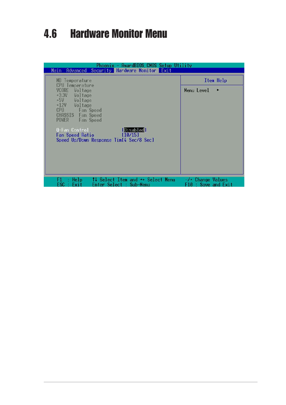 6 hardware monitor menu | Asus DELUXE A7N8X-E User Manual | Page 89 / 114