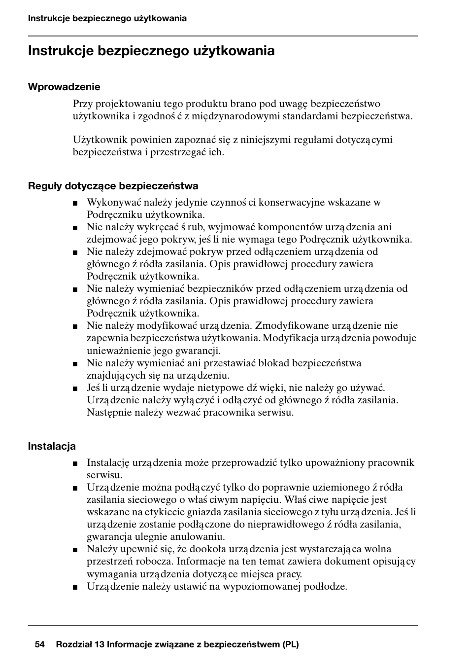 Instrukcje bezpiecznego użytkowania | Konica Minolta bizhub PRO 2000P User Manual | Page 54 / 84