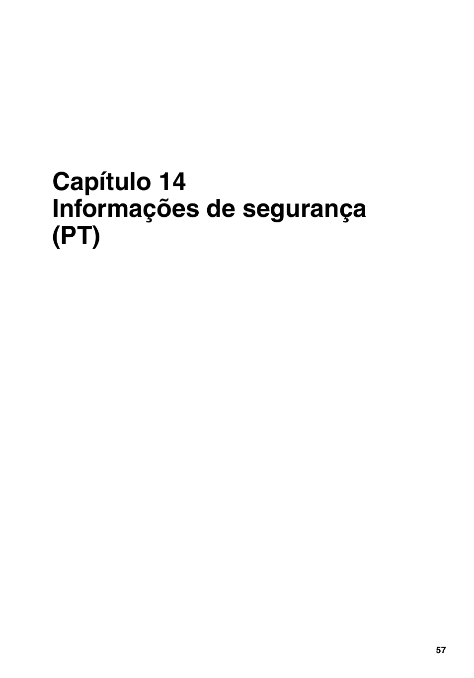 Capítulo 14 informações de segurança (pt), Capítulo 14, Informações de segurança (pt) | Konica Minolta bizhub PRO 2000P User Manual | Page 57 / 84