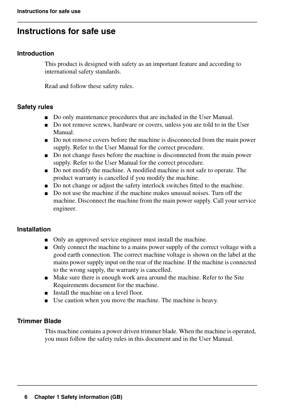 Instructions for safe use | Konica Minolta bizhub PRO 2000P User Manual | Page 6 / 84